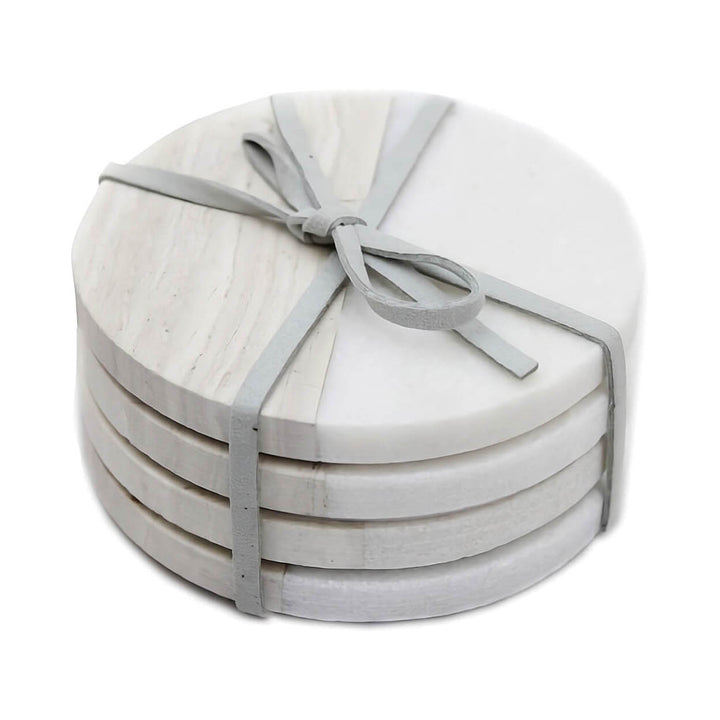 Round Marble Coasters - Set of 4
