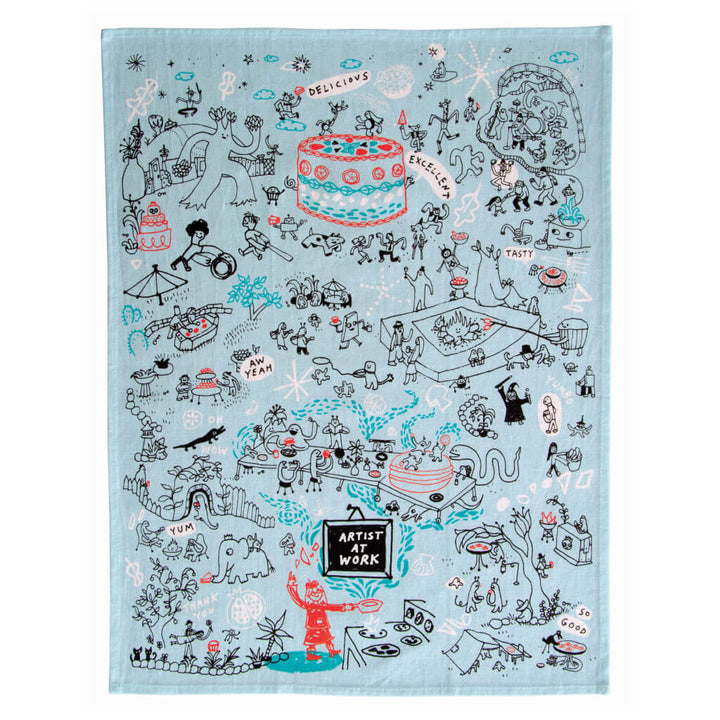 Artist At Work Tea Towel