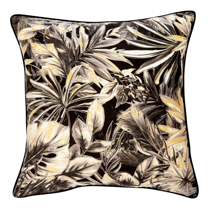 Black and White Jungle Foliage Cushion