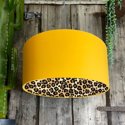 Leopard Lining Yellow Lampshade