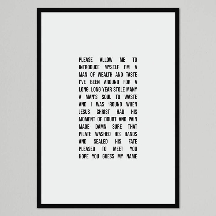 Rolling Stones Sympathy For The Devil White Art Print