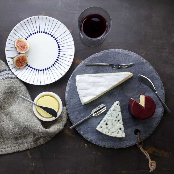 Set of 4 Cheese Knives Brushed Silver