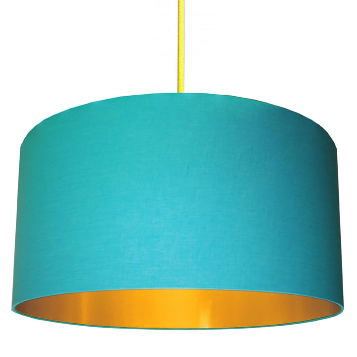 Sky Blue Lampshade With Gold Lining
