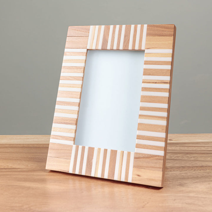 Stripy Wooden Photo Frame
