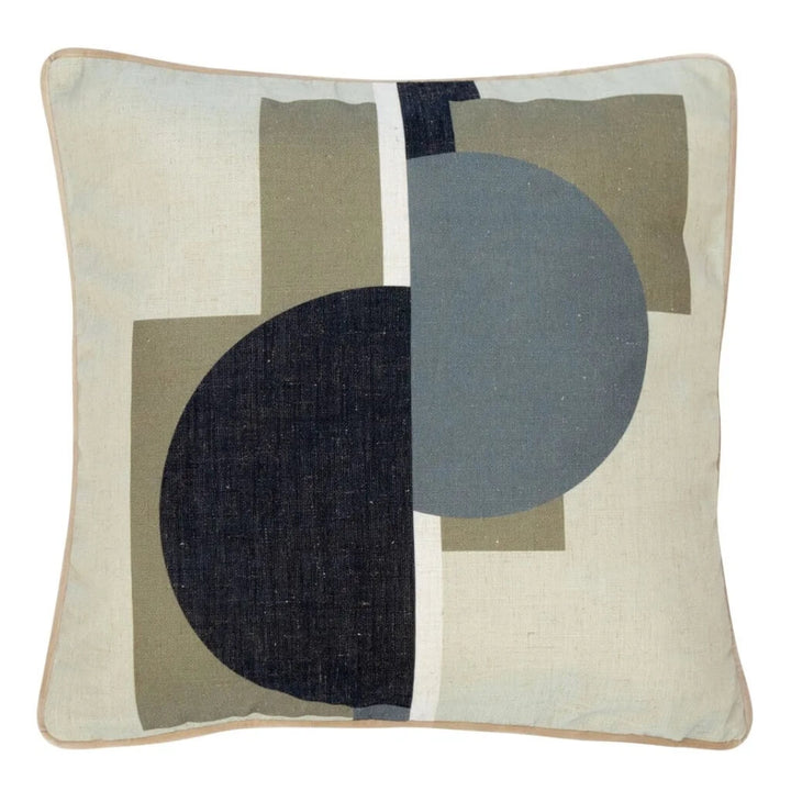 Taupe Geometric Cushion