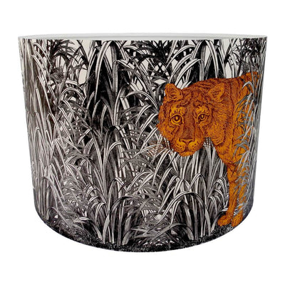 Tiger Lampshade With White Lining