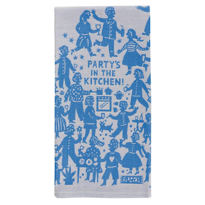 Vibrant Party-in-the-Kitchen Woven Tea Towel, durable 100% cotton, stylish & super-absorbent