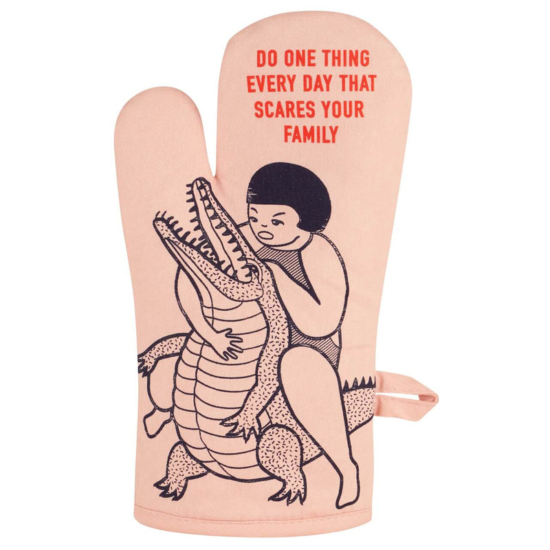 Scare your family oven mitt