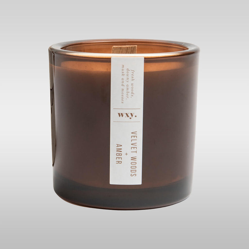 Bamboo and Bergamot Oil Amber Glass Candle