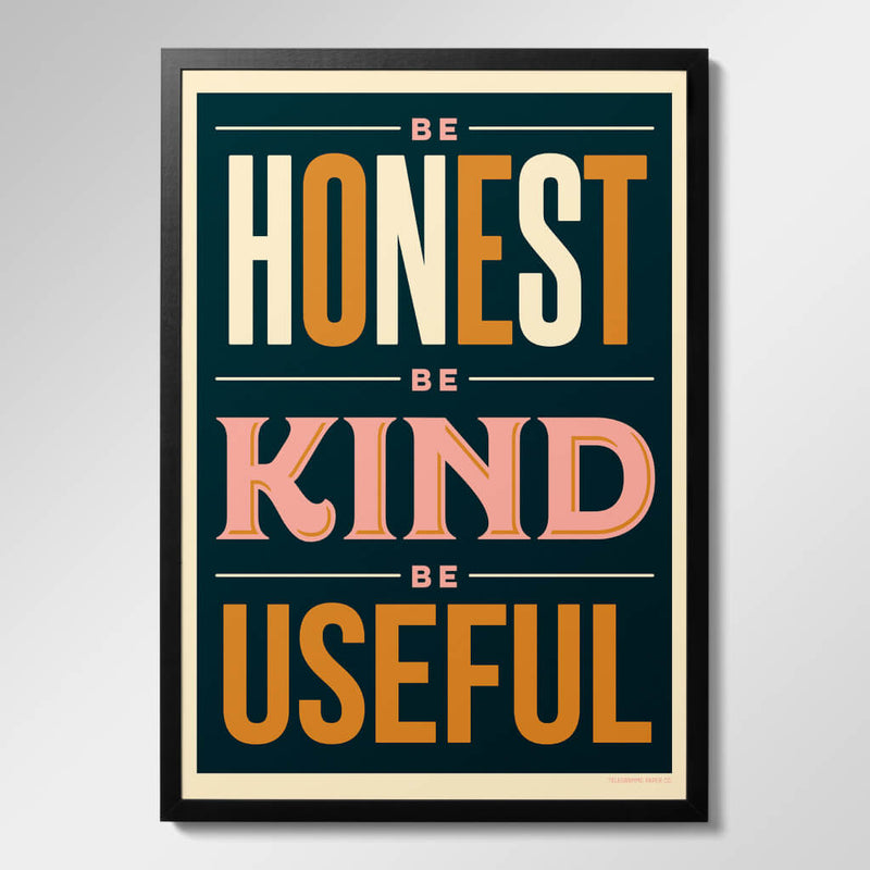 Be Honest Be Kind Be Useful Print
