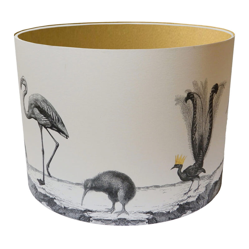 Birds Lampshade With Gold Lining