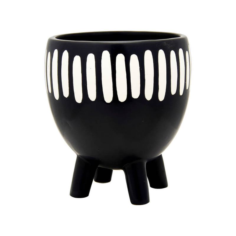 Black and White Planter on Legs
