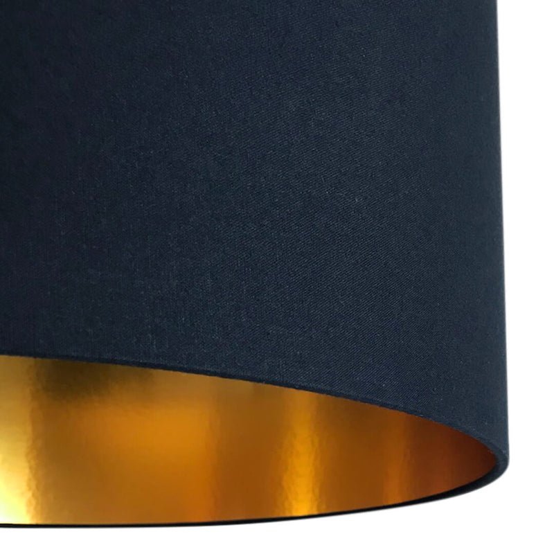 Blue Navy Lamp Shade with Gold Lining