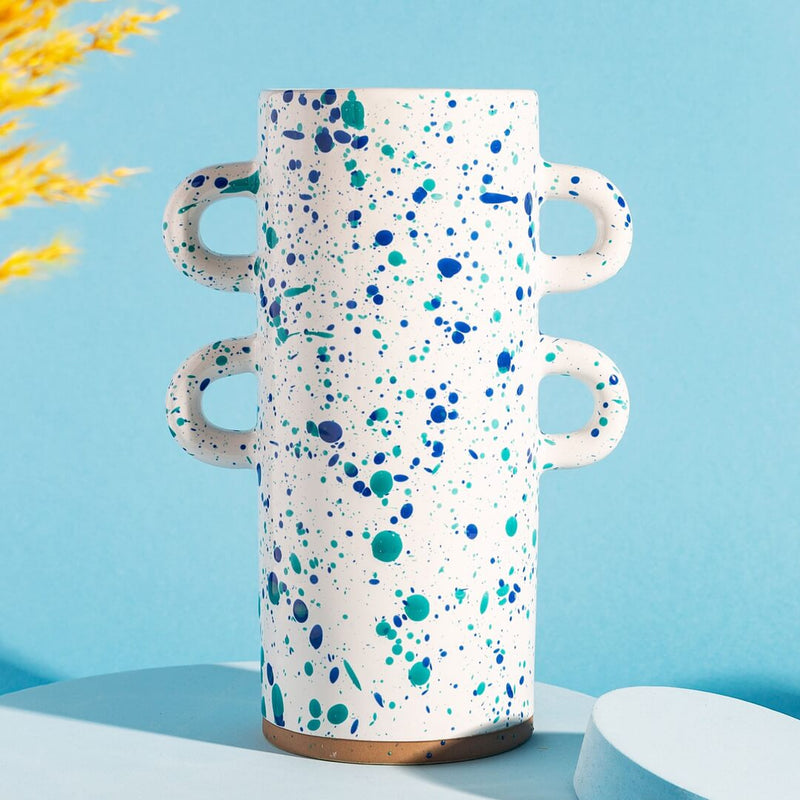 Blue Splatter Vase