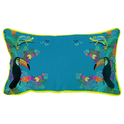 Blue Toucan Rectangle Cushion