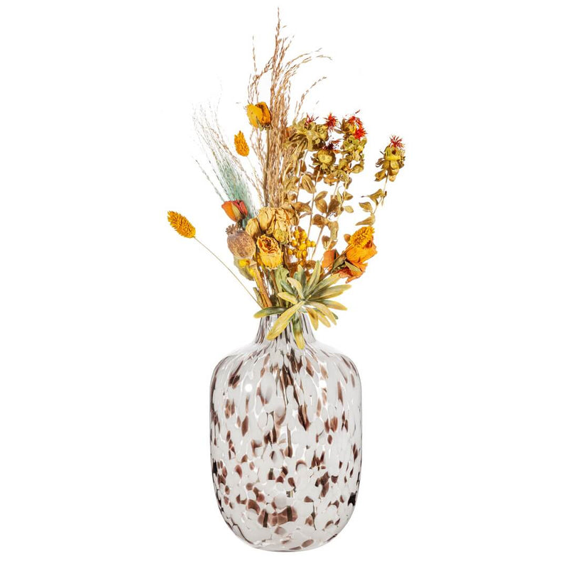 Brown Speckled Glass Vase