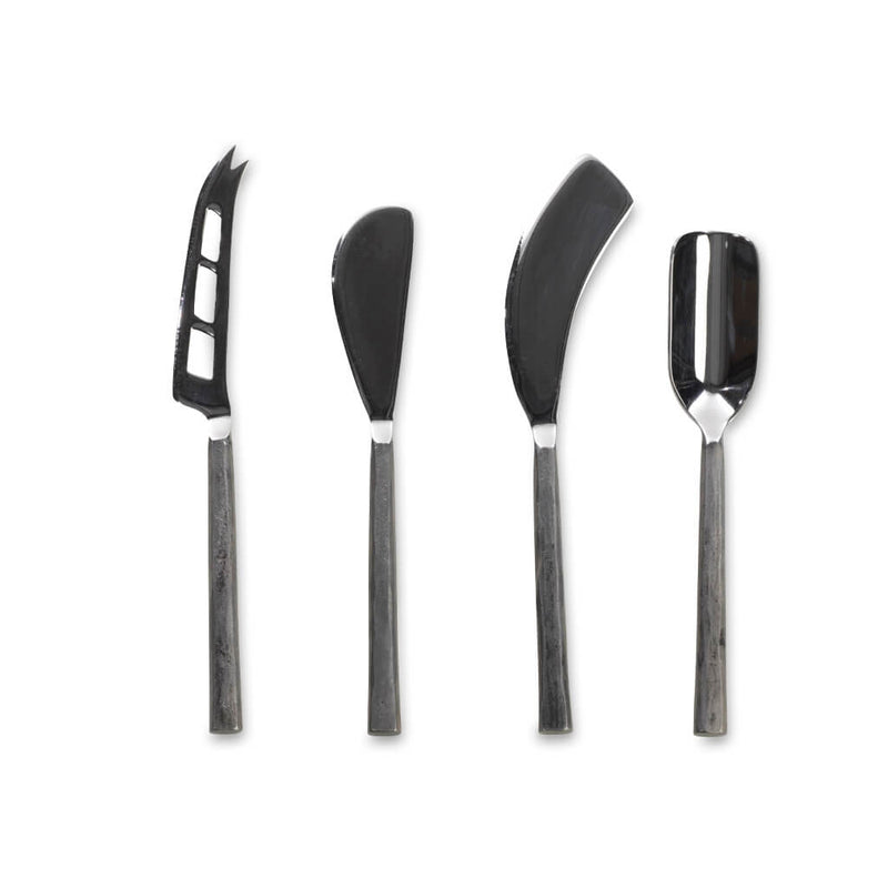 Brushed Silver Cheese Knives Set