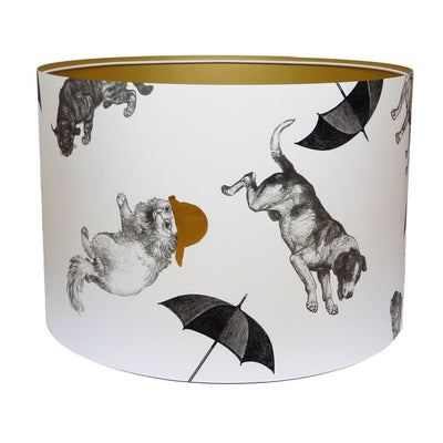 Cats and Dogs Lampshade With Gold Lining
