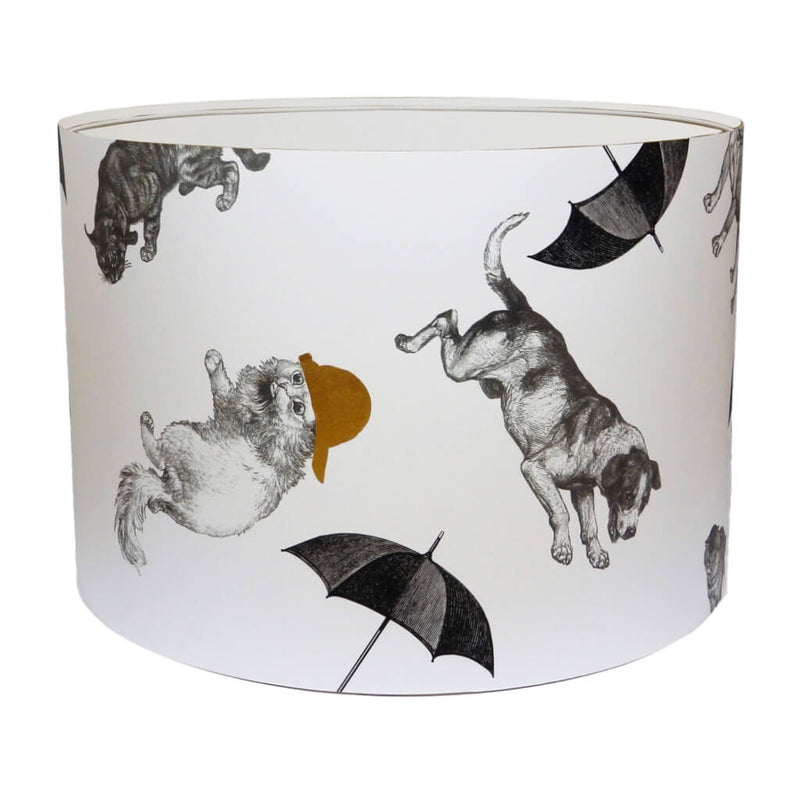 Cats and Dogs Lampshade With White Lining