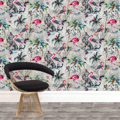 Chimiracle Wallpaper Lampshade In Deep Navy