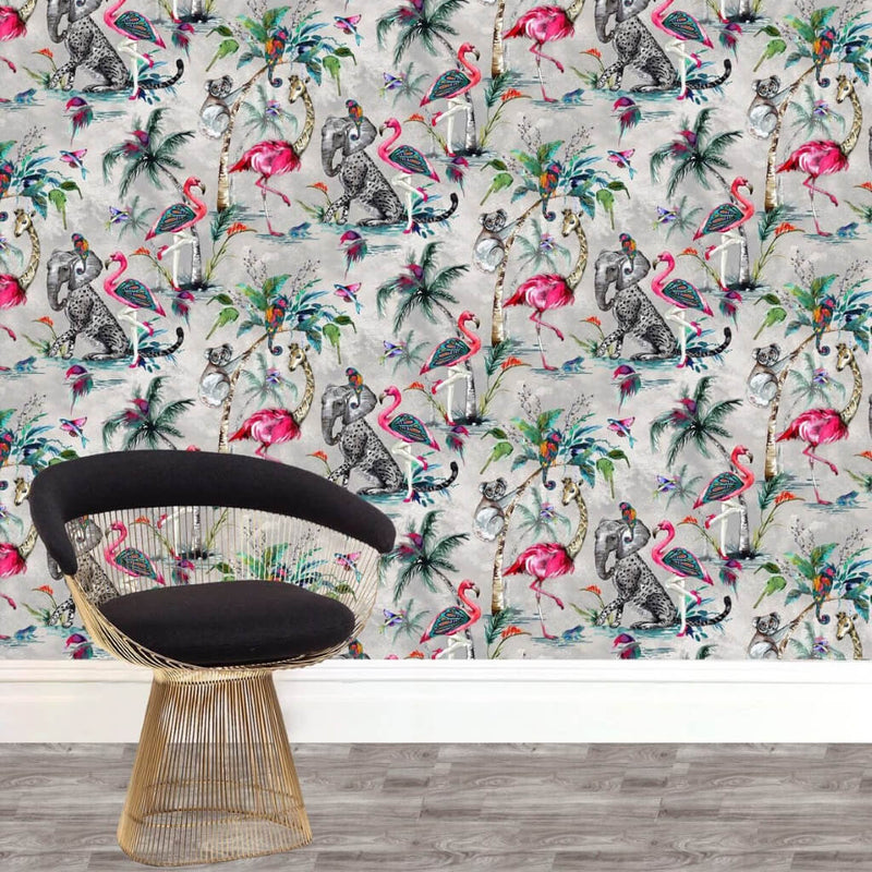Chimiracle Wallpaper Lampshade In Deep Navy