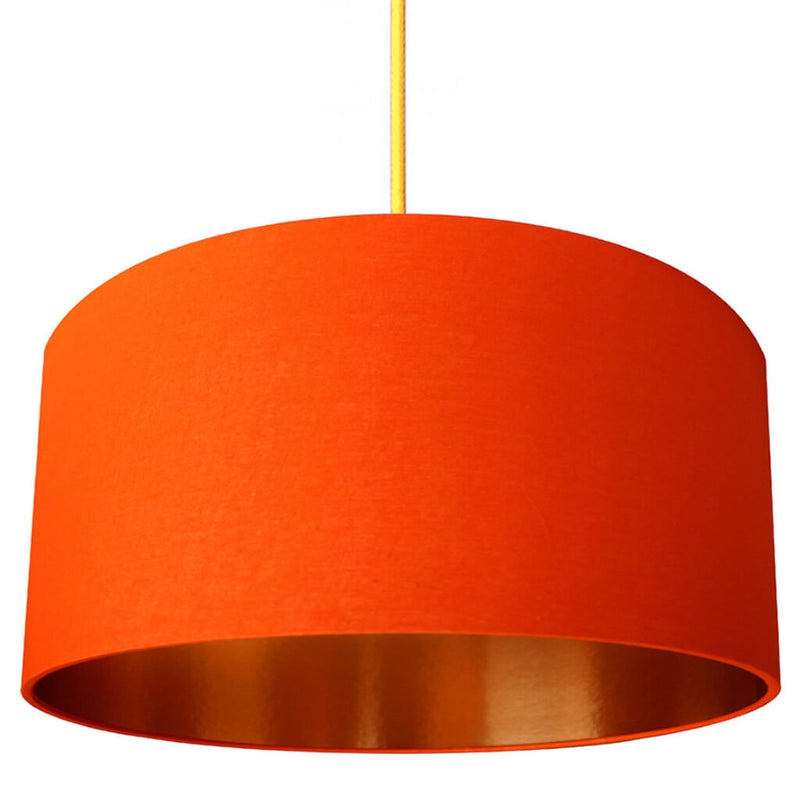 Copper Lined Tangerine Orange Lampshade