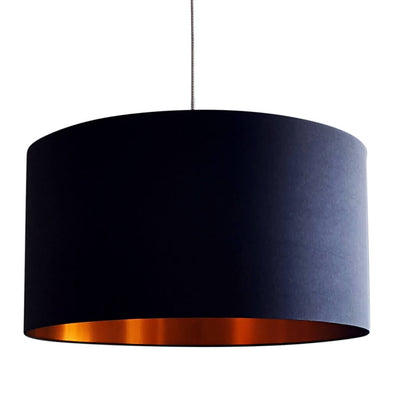 Copper Lining Jet Black Lampshade