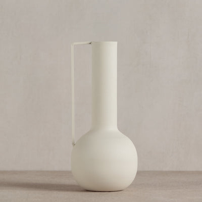 Cream Metal Vase