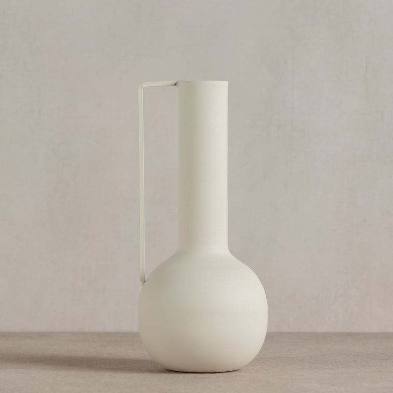 Cream Metal Vase