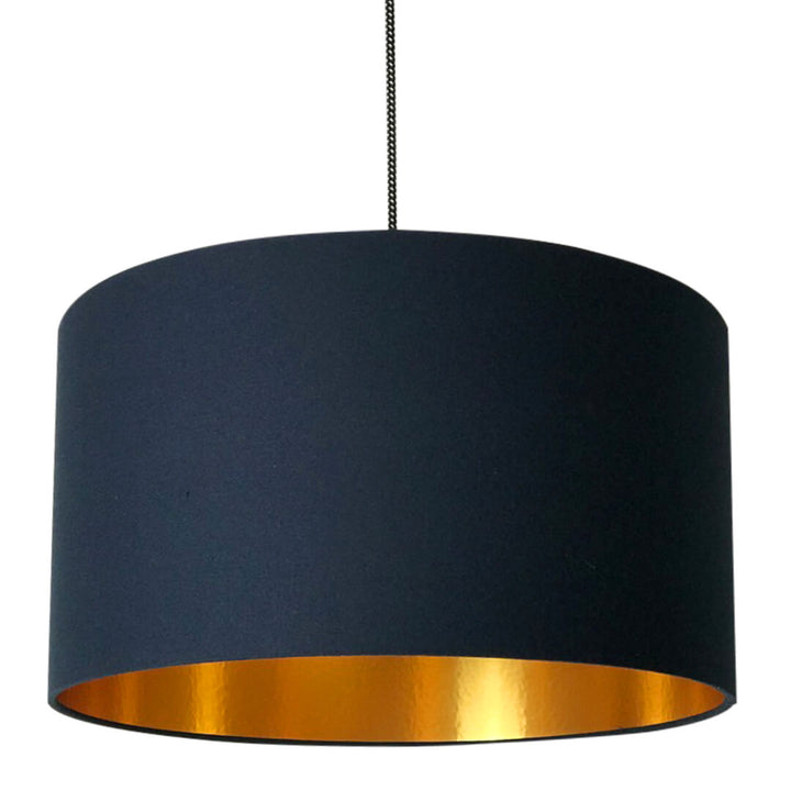 Deep Blue Lampshade with Gold Lining