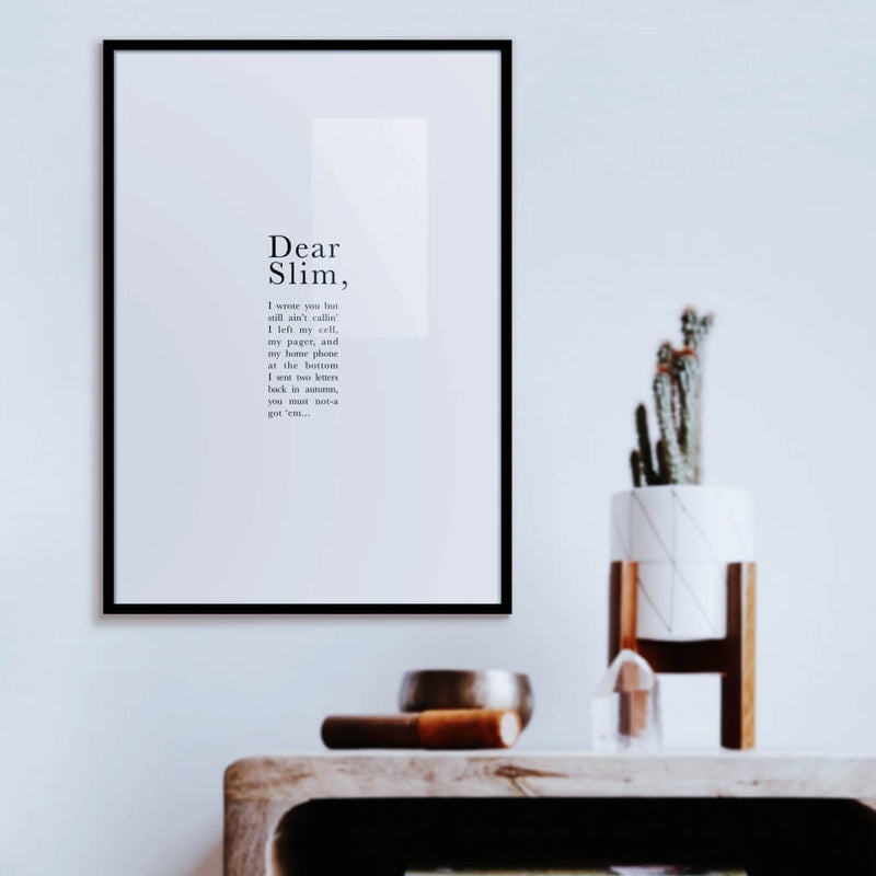 Eminem Dear Slim Lyrics Art Print