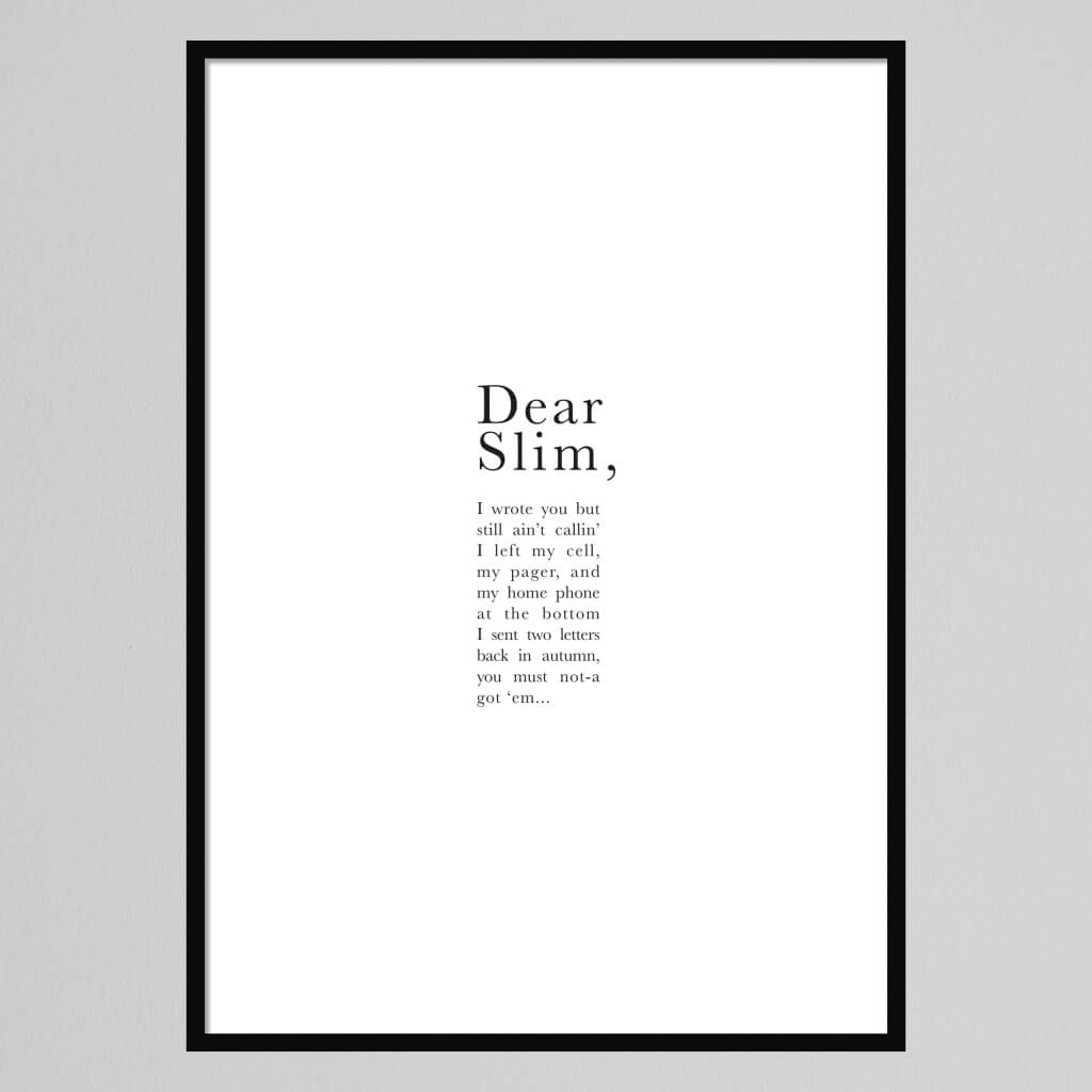 Eminem Stan Lyrics Art Print | Mint & May
