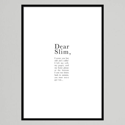 Eminem Stan Lyrics Art Print