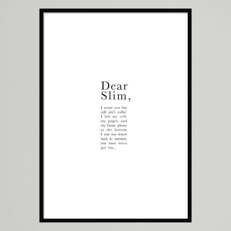 Eminem Stan Lyrics Art Print
