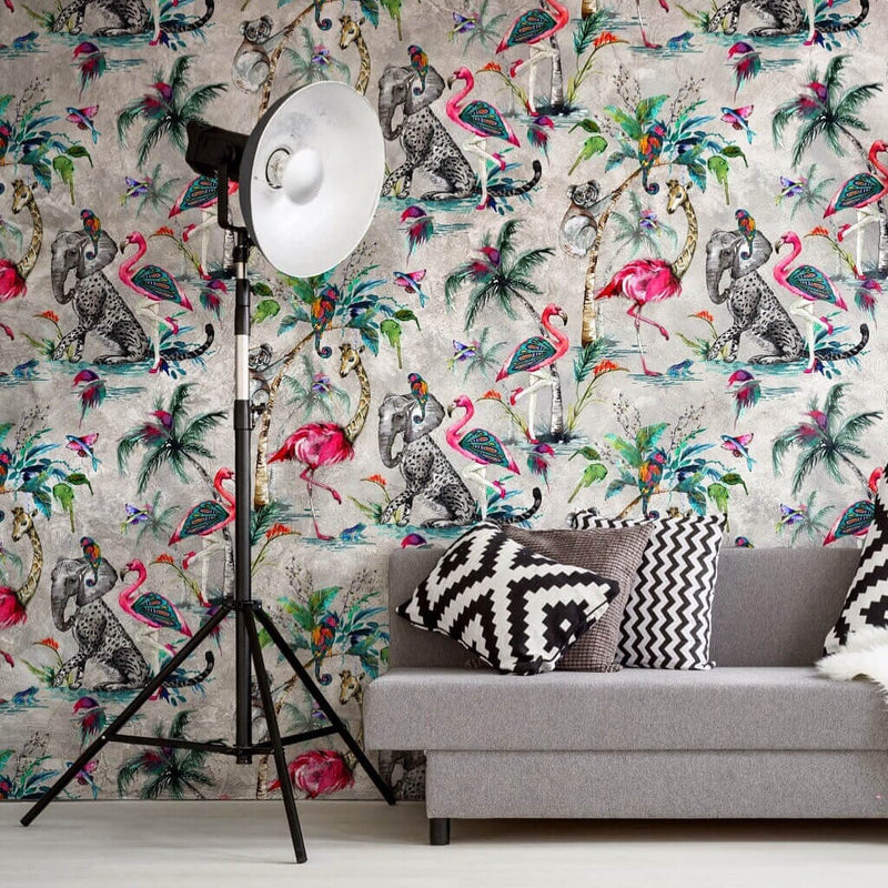 Flamboyant Deep Navy Lampshade Wallpaper Lining
