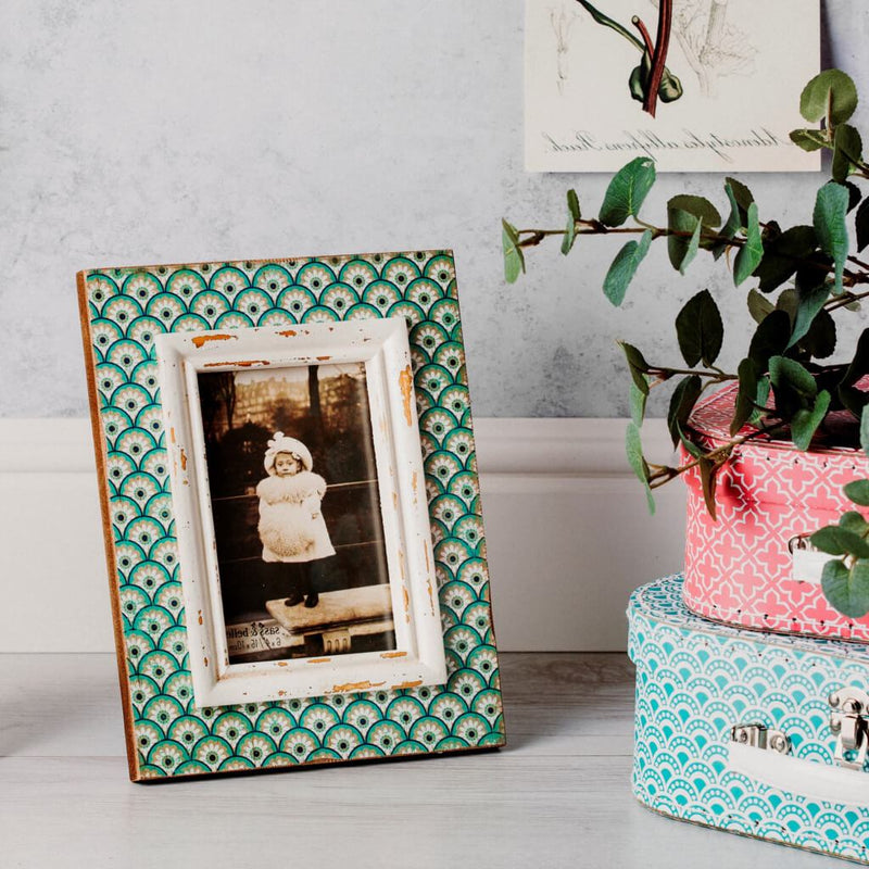Flower Aqua Photo Frame