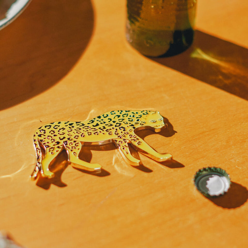 Gold Leopard Shaped Bottle Opener