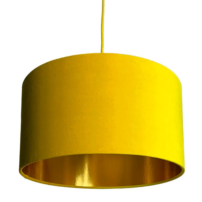 Gold Lined Yellow Velvet Lampshade