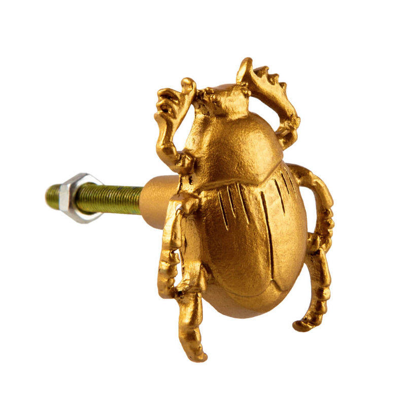 Gold Scarab Beetle Drawer Knob