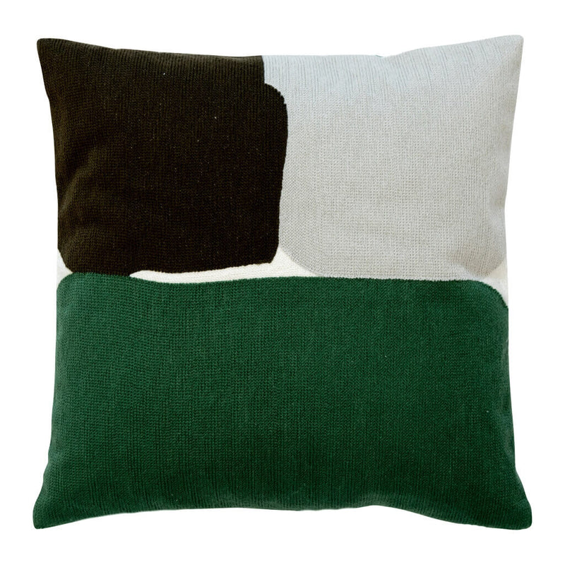 Green And Black Geometric Squares Cushion