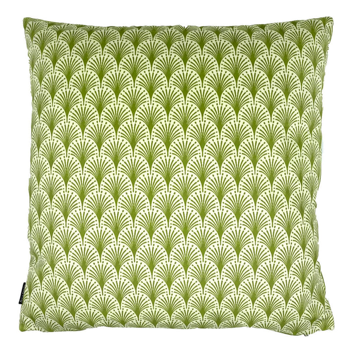 Green Fan Geometric Cushion