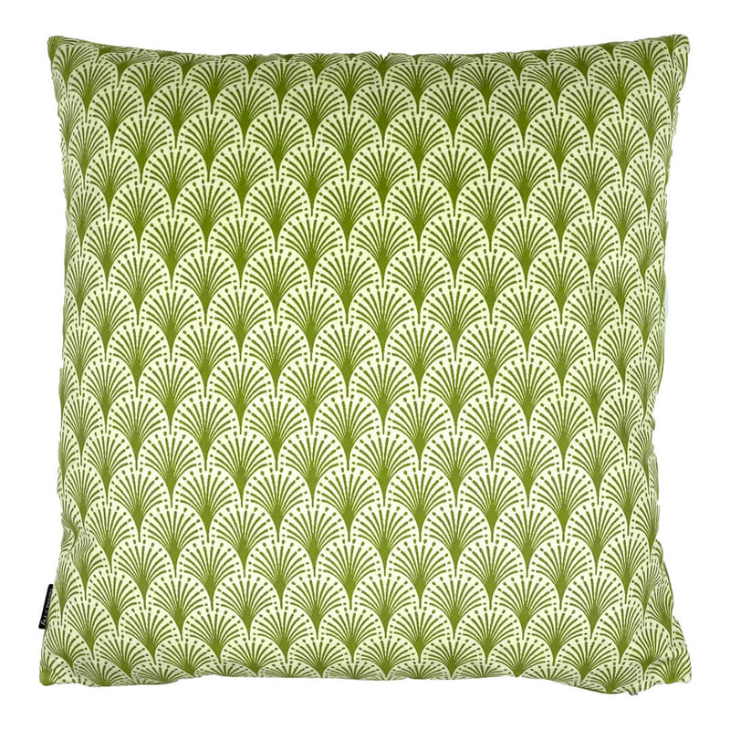 Green Fan Geometric Cushion