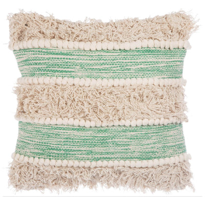 Green Scandi Stripe Cushion