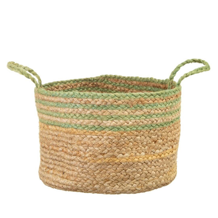 Green Stripe Basket