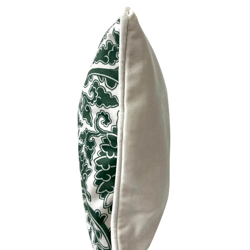 Green and Cream Rectangle Cushion