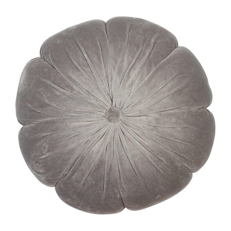 Grey Round Velvet Cushion