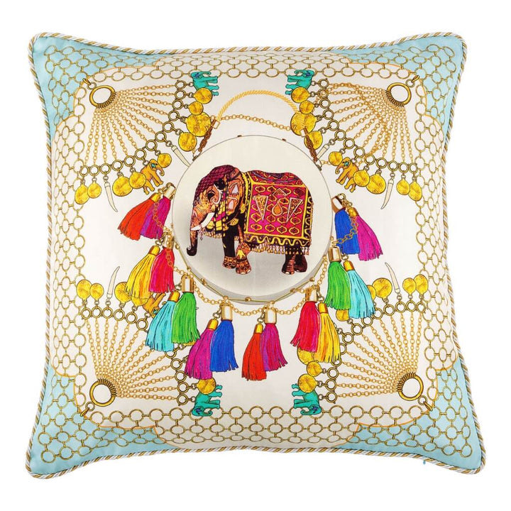 Indian Elephant Silk Cushion