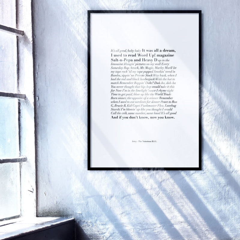 It Was All A Dream Lyrics Print