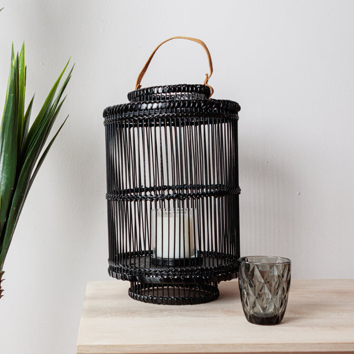 Large Black Bamboo Lantern