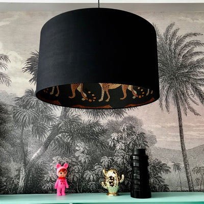 Leopards Silhouette Black Lampshade